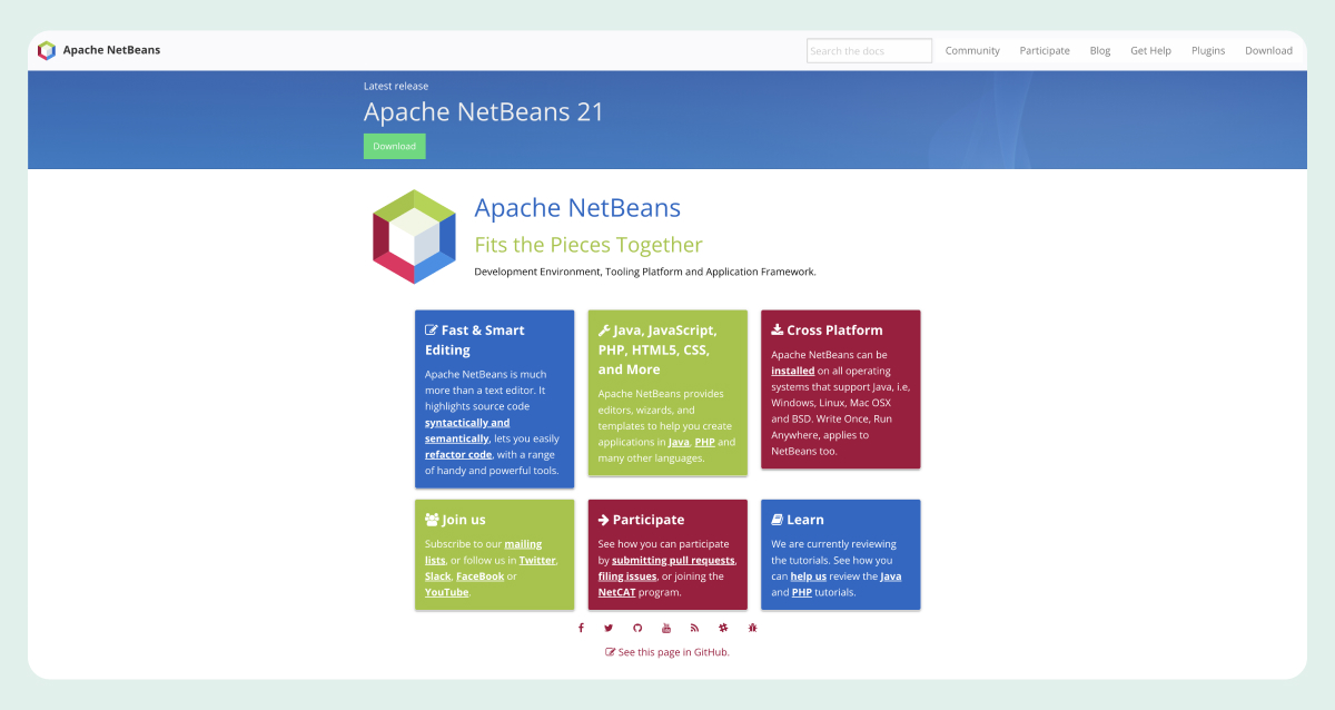 Apache Netbeans website