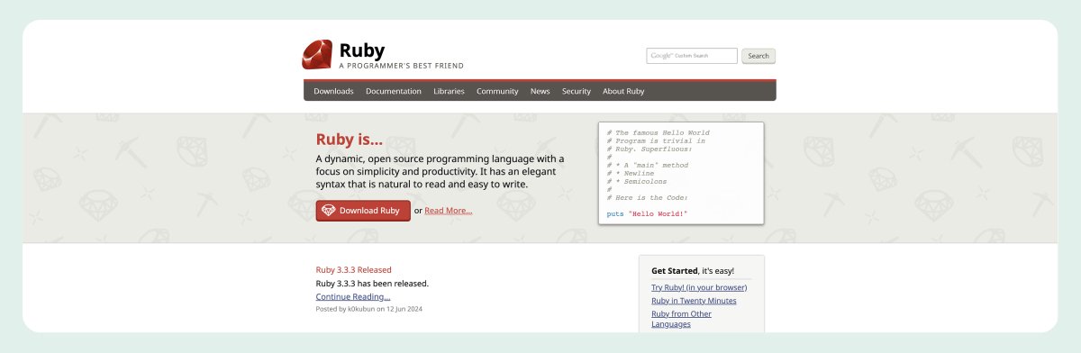 Ruby website