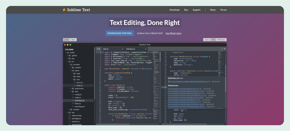 Sublime Text website