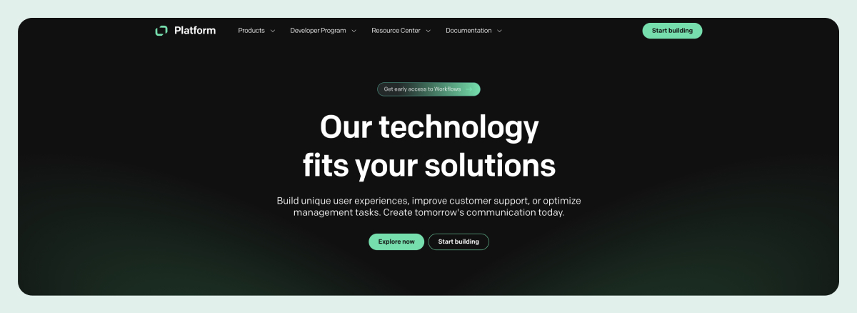 Text Platform website banner